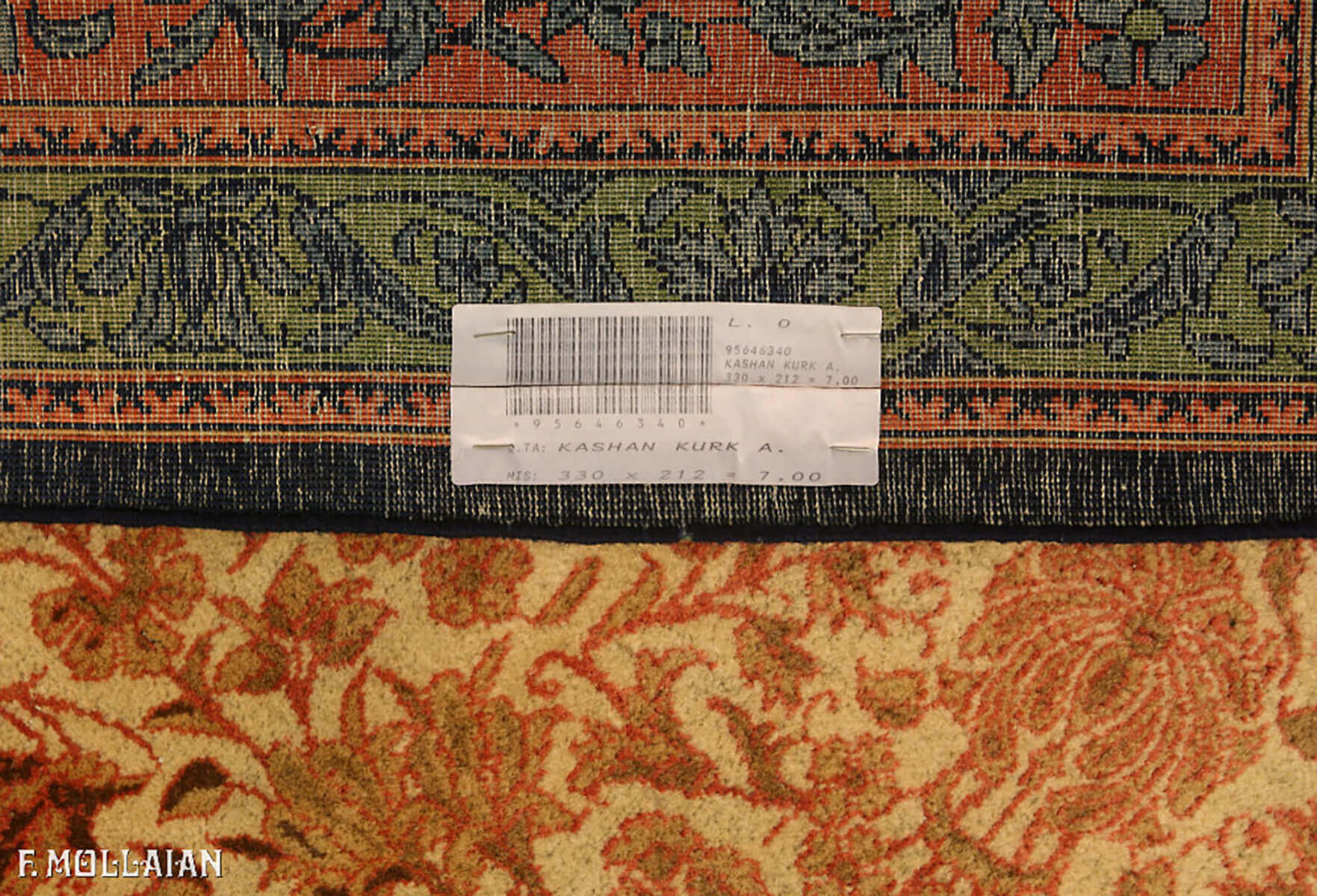 Antique Persian Kashan Kurk Carpet n°:95646340
